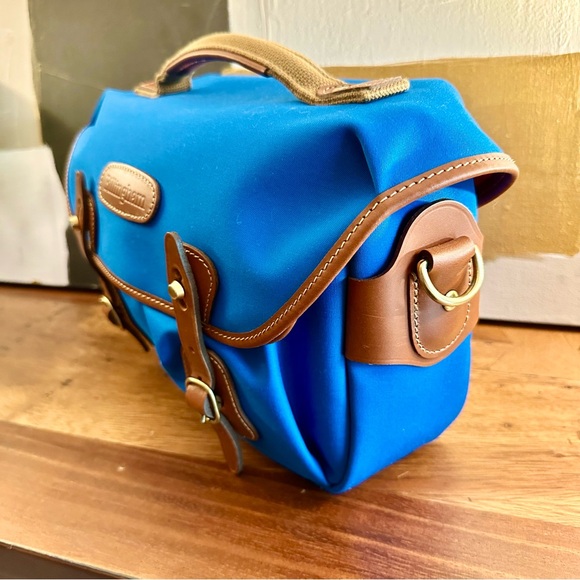 CUSTOM MADE Billingham Hadley Small Pro in Imperial Blue canvas and tan trim - Picture 2 of 14